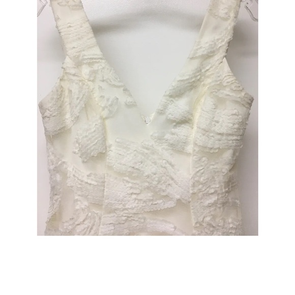 DRESS the POPULATION NWT Ivory Maya Lace Mesh Overlay Fit 'n Flare Dress, M - Picture 9 of 16
